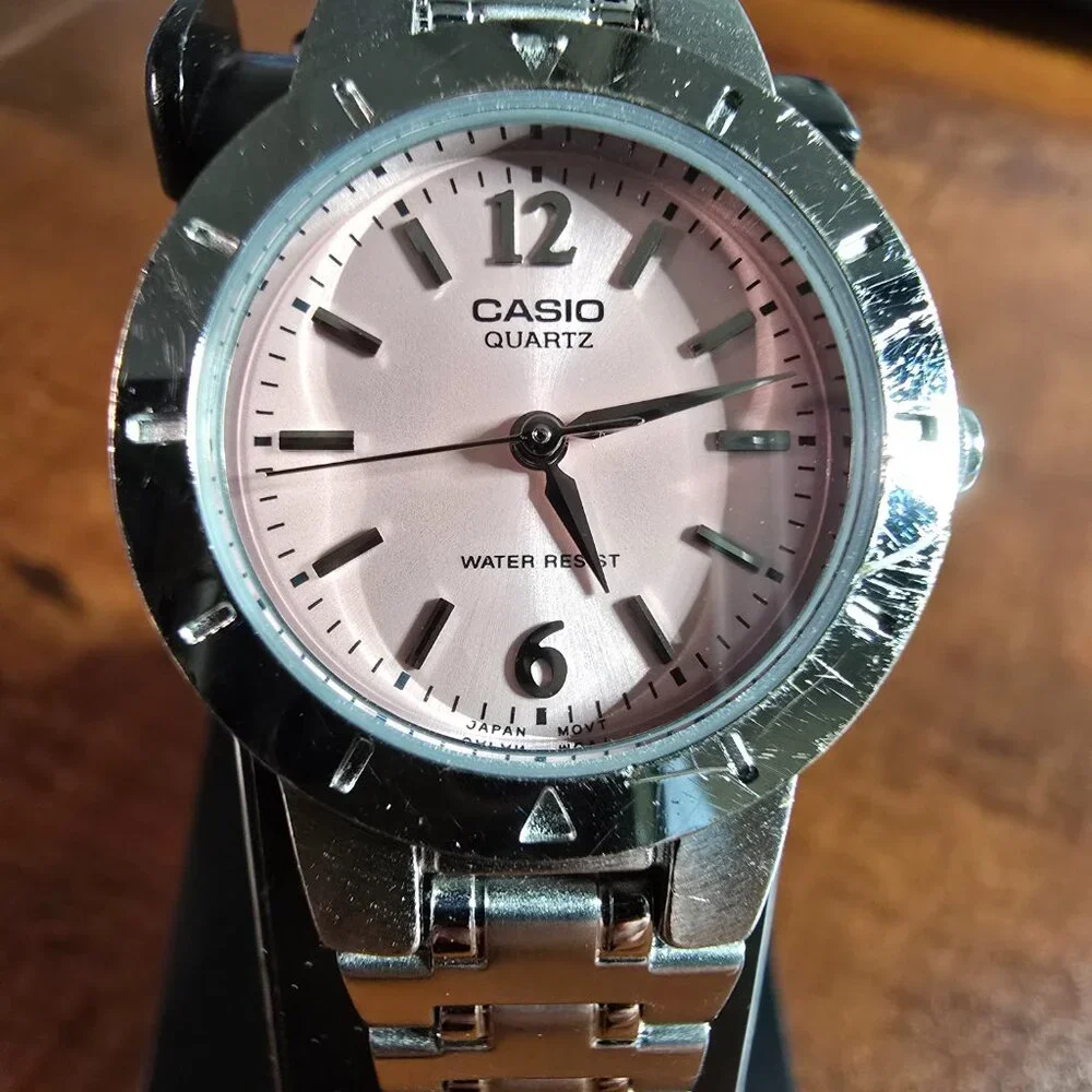 Casio Women's Pink Dial Stainless Steel Watch